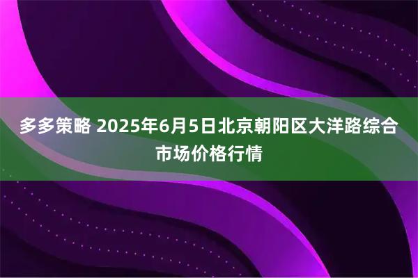 多多策略 2025年6月5日北京朝阳区大洋路综合市场价格行情