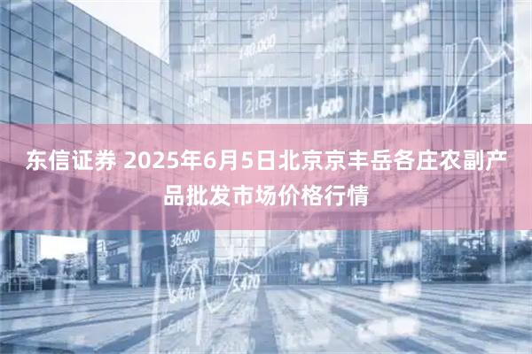 东信证券 2025年6月5日北京京丰岳各庄农副产品批发市场价格行情